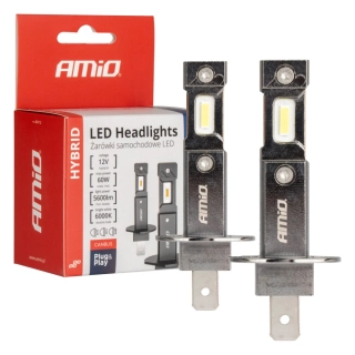 LED autožárovky H1 AMIO HYBRID Series CAN-BUS (60W, 6000K, 5600 LM, 2 ks)